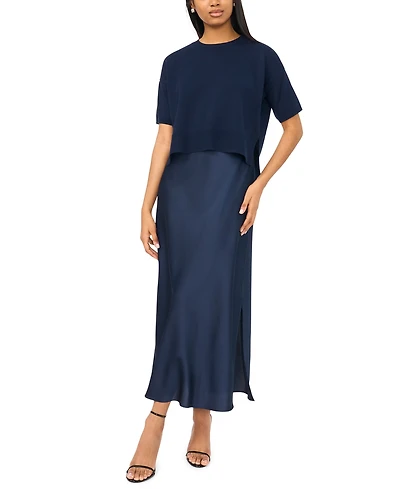 Msk Women's Sweetheart Neck Sweater Dress