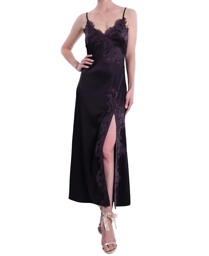 Marchesa Notte Women's Lace Trim Midi Dress