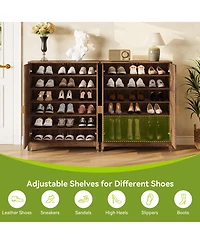 Tribesigns 6 Tier Ribbed Door Shoe Cabinet with Adjustable Shelves