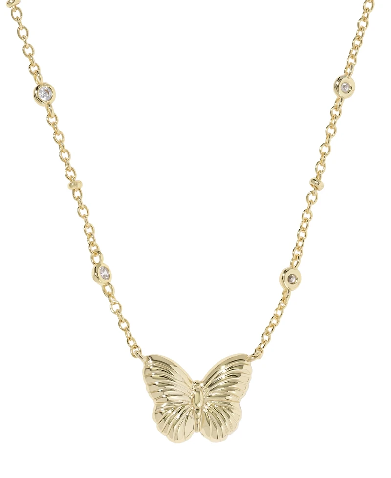 Kendra Scott Imitation Pearl and 14k Gold Over Brass Cailey Butterfly Short Pendant Necklace