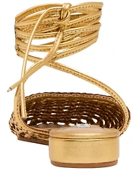 Steve Madden Women's Woven Leg-Wrap Round Toe Flats
