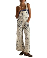 Free People Women's Rising Sun Embroidered Overall Pants