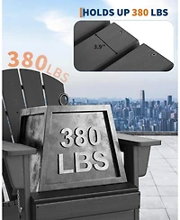 gaomon Folding Adirondack Chair, Hdpe Outdoor All-Weather Fire Pit Chairs, Wooden Lounge Chair