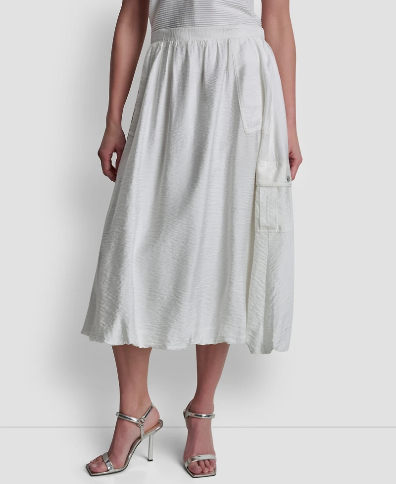 Dkny Women's Pull-On Bubble Hem Cargo Skirt