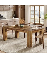 Tribesigns Dining Table for 4 to 6, Rectangular Kitchen Dinner Table, Wooden Eating Table