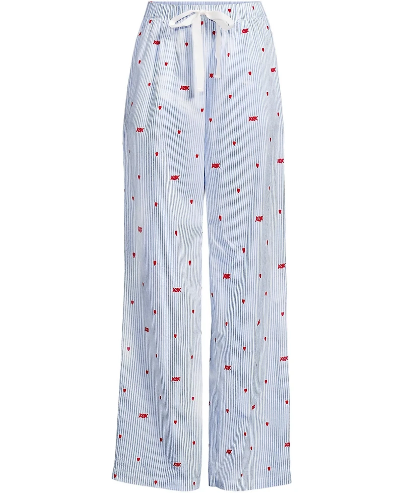 Lands' End Women's Poplin Wide Leg Sleep Pants