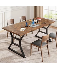 gaomon Kitchen Long Dining Table for 6 Industrial Dinner Table for Dining Room, Home Office, Living Room