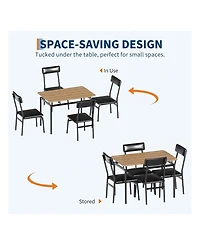 gaomon Kitchen Table 5 Piece Dining Table Set For 4 Kitchen Table And Chairs Set for Dining Room, Home Office
