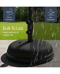 Best Choice Products Fillable Plastic Patio Umbrella Base Stand, Pole Holder w/ Adjustment Knob, Round Dome