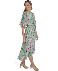 Jessica Howard Women's Ruffle-Sleeve Printed Dress