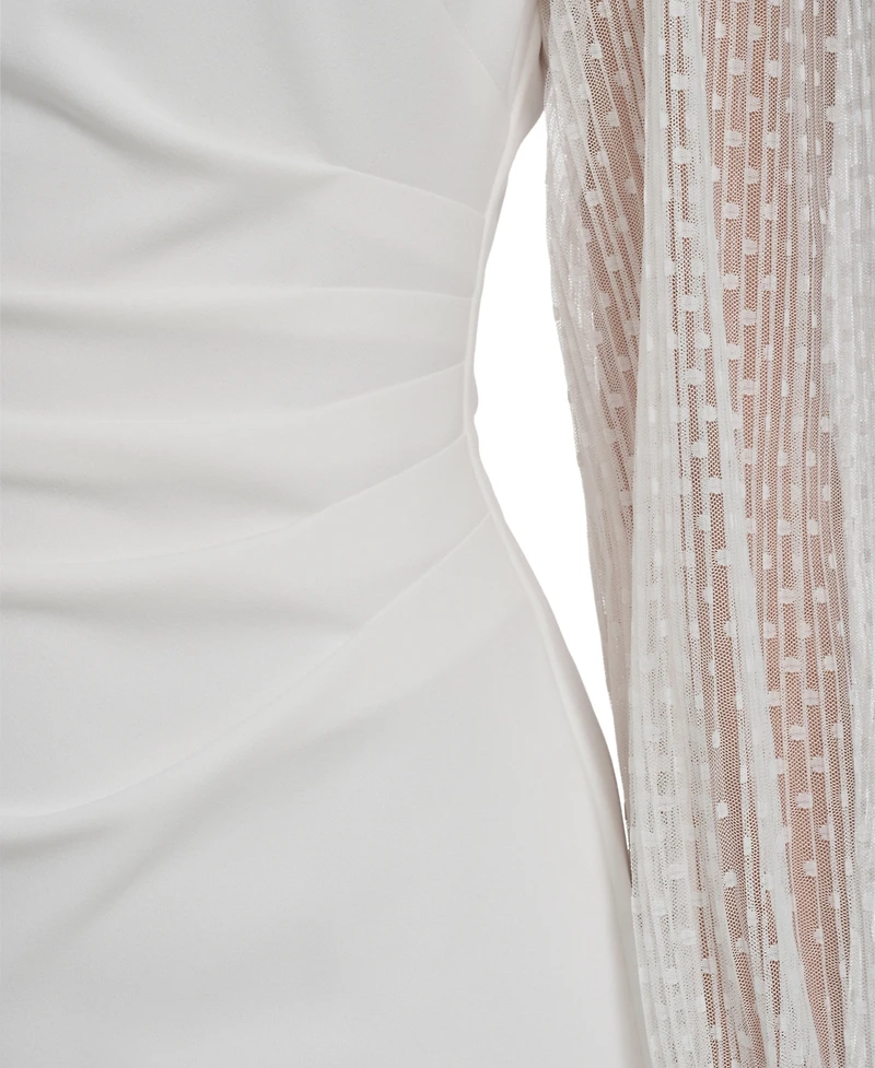 Jessica Howard Women's Long Pleated Side Tuck Sheath Dress