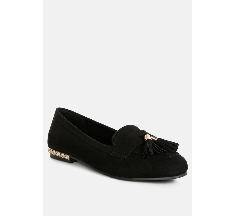 atrika faux suede tassel loafers