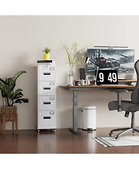 gaomon Heavy Duty Steel File Cabinet with 4 Lockable Drawers – Vertical Organizer for A4/Letter/Legal Documents – Independent Locks