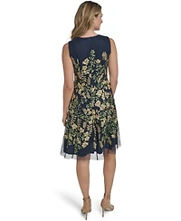 Jessica Howard Petite Sleeveless Jewel Neck Midi Dress