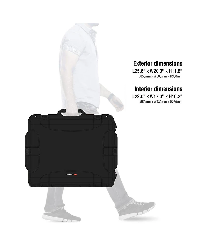 Nanuk Wheeled Series 955 Lightweight Nk-7 Resin Waterproof Hard Case with Foam Insert