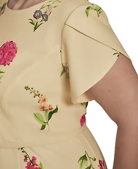 Jessica Howard Plus Jewel Neck Midi Dress