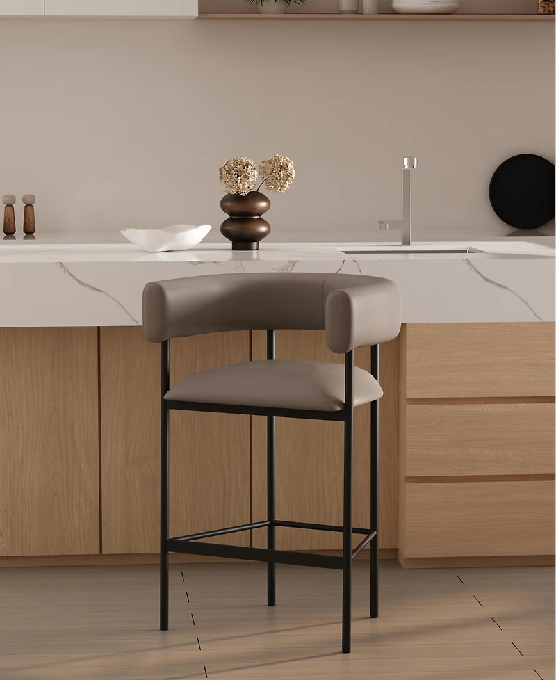 Onda 35.8" Faux Leather Upholstered Counter Stool