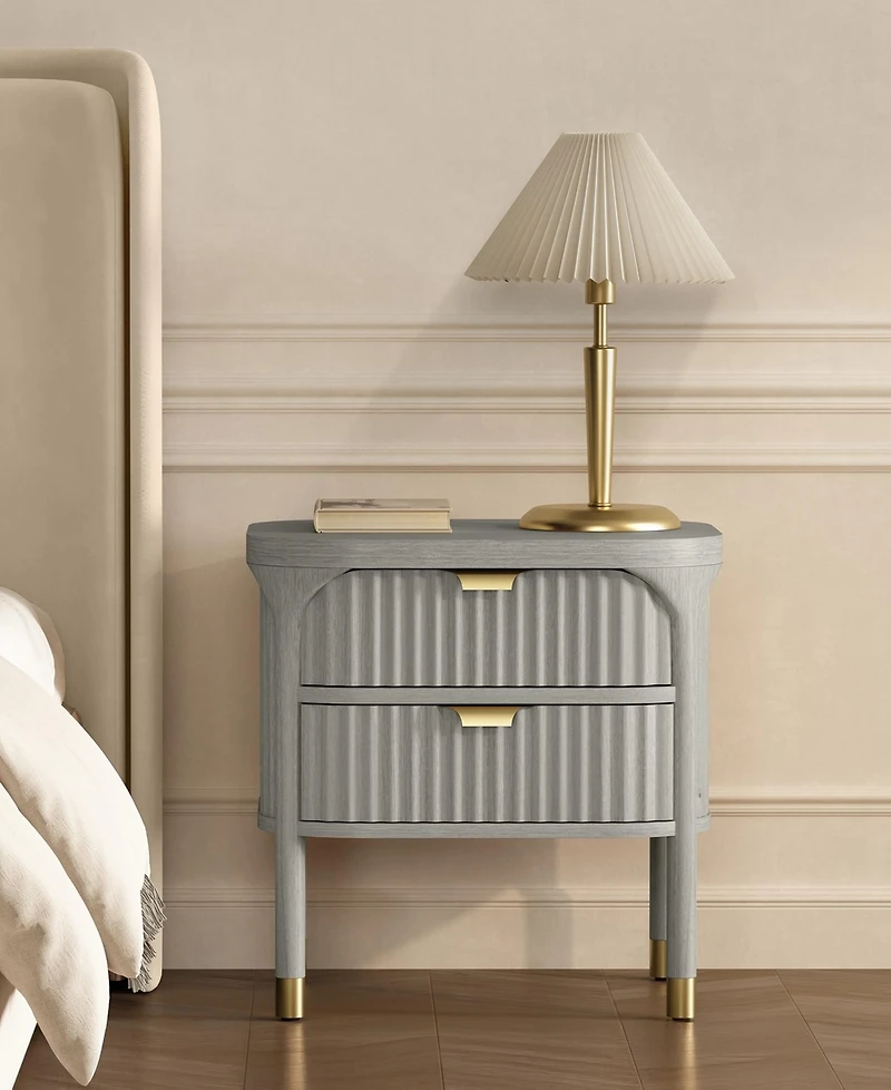 Park 24" Rubberwood 2-Drawer Nightstand