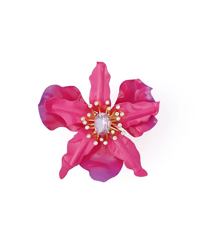 Betsey Johnson Faux Stone Hothouse Bloom Orchid Cocktail Ring
