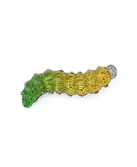 Betsey Johnson Green Hothouse Bloom Worm Brooch