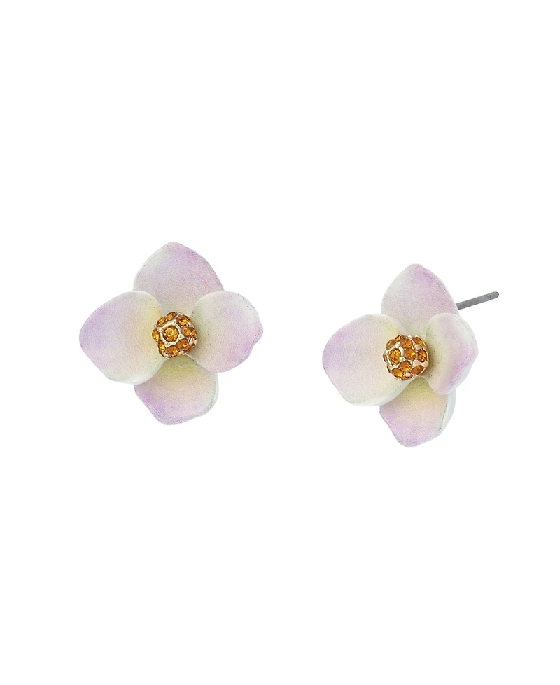 Betsey Johnson Faux Stone Betsey's Bouquet Flower Stud Earrings