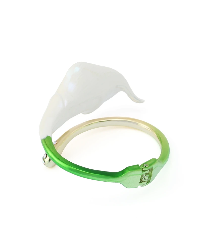 Betsey Johnson Faux Stone Betsey's Bouquet Calla Lily Bangle Bracelet