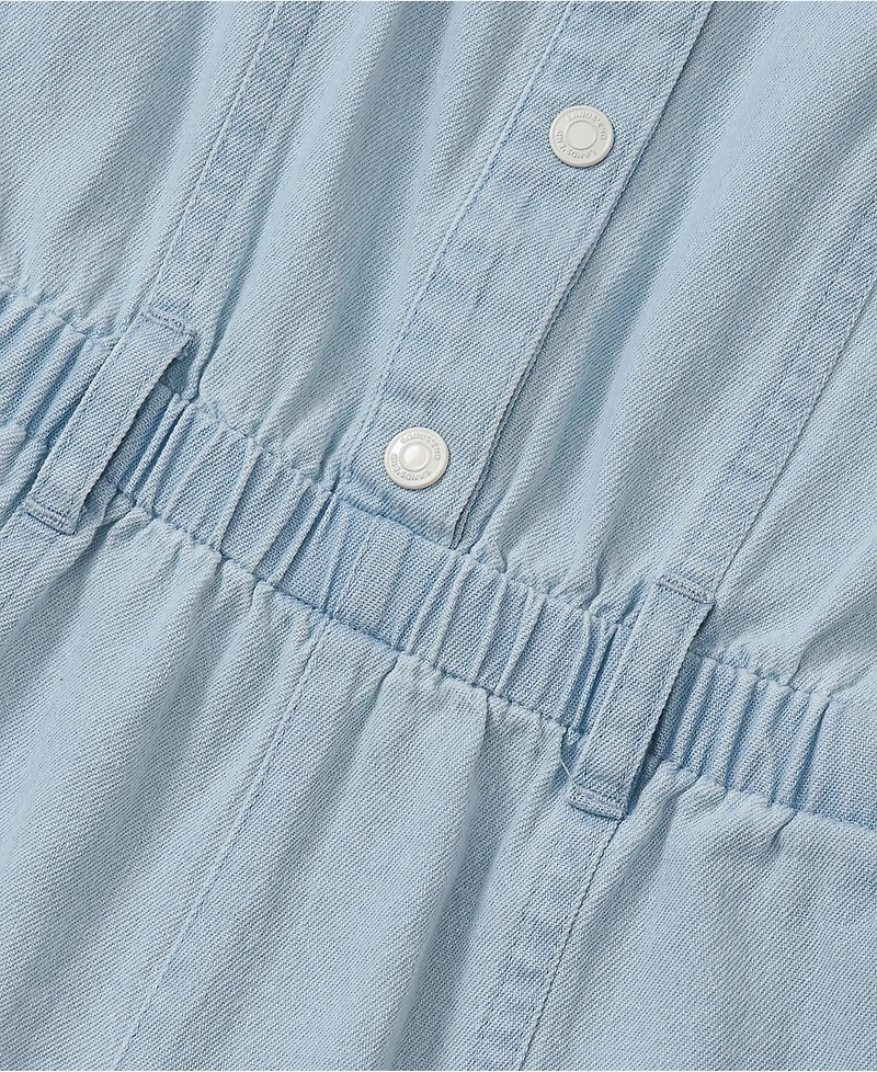 Lands' End Girls Lightweight Denim Romper Dress