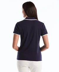 Rafaella Petite Contrast Trim Johnny Collar Polo Shirt
