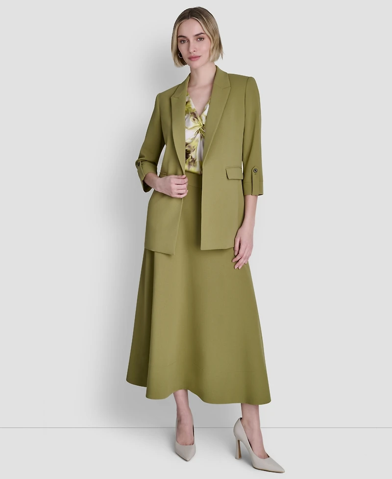 Dkny Women's Textured Notch Collar Open-Front Jacket