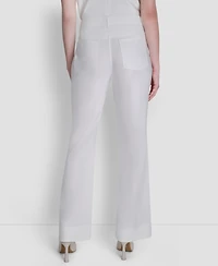 Dkny Women's Straight Leg Pintuck Pants
