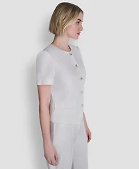 Dkny Women's Crewneck Short-Sleeve Top