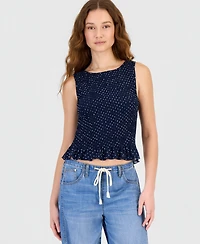 Ultra Flirt Juniors' Smocked Sleeveless Top