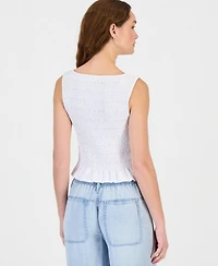 Ultra Flirt Juniors' Smocked Sleeveless Top