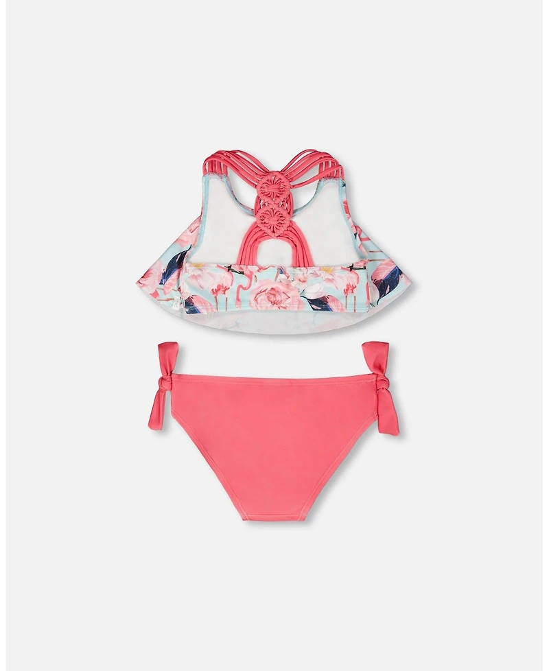 Deux par Girl Two-Piece Swimsuit Flamingo Print
