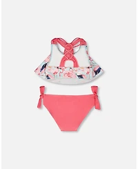 Deux par Girl Two-Piece Swimsuit Flamingo Print