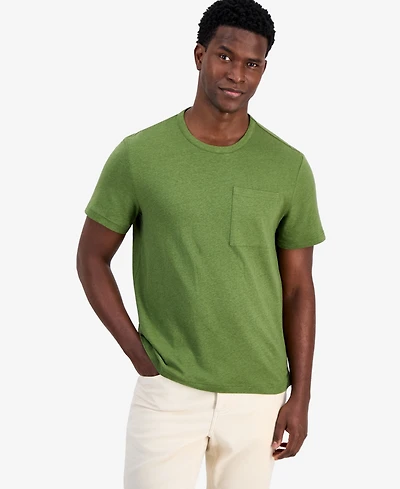 Michael Kors Men's Linen and Cotton Pocket T-Shirt