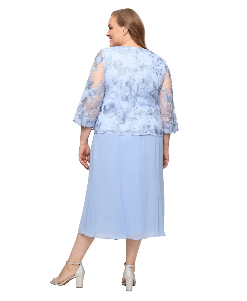 Alex Evenings Plus Scoop Neck Jacket Dress