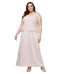 Alex Evenings Plus Embroidered Jacket & Ball Gown