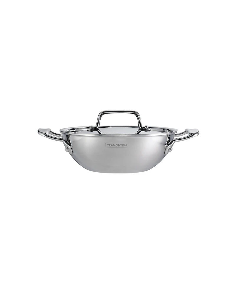 Tramontina Utsava Tri-Ply Clad Stainless Steel 1.75-Quart Covered Kadai