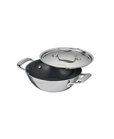 Tramontina Utsava Tri-Ply Clad Stainless Steel 1.75-Quart Covered Kadai