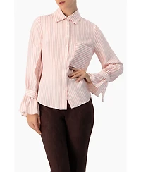 Ivonne Women's Long Sleeve Striped Shirt