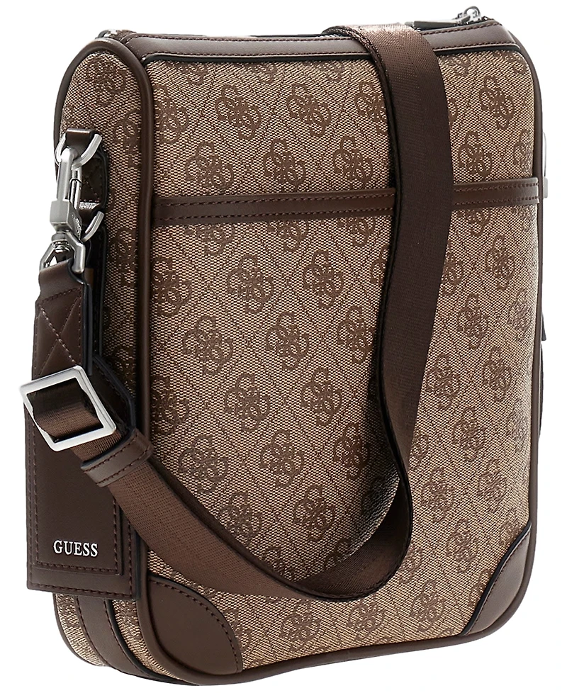 Guess Men's Milano Monogram Pattern Crossbody Bag