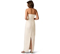 Adrianna Papell Women's Strapless Glitter Ball Gown