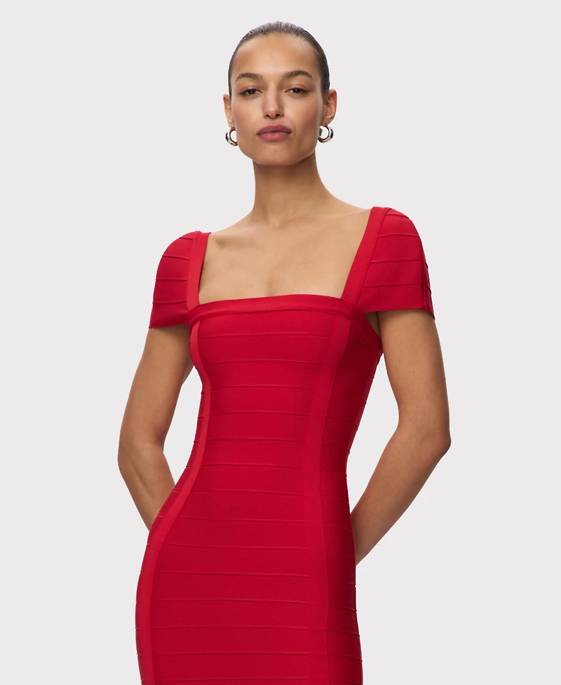 Herve Leger Women's Premiere Square Neck Dress