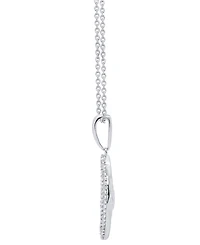 Macy's Diamond (1 ct. t.w.) Pendant Necklace Set in Sterling Silver White Rhodium