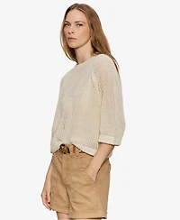 Sanctuary Petite Metallic Crewneck Sweater T-Shirt