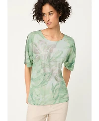 Olsen Women's Leaf Print Jersey T-Shirt