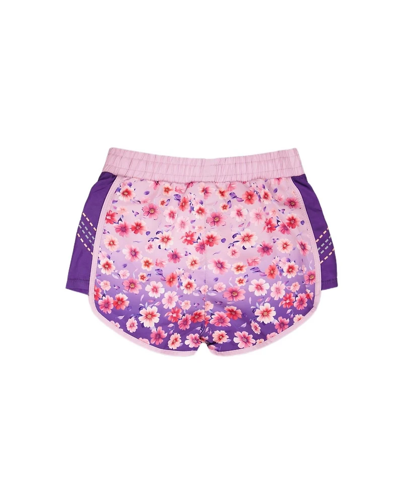 Deux par Girls Athletic Shorts Polyester Mauve Floral Gradient