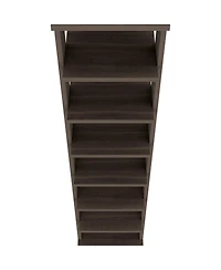 Fm Furniture Ivonny 7-Tier Tall Vertical Shoe Rack, Freestanding Organizer with Open Shelves, Gray Walnut