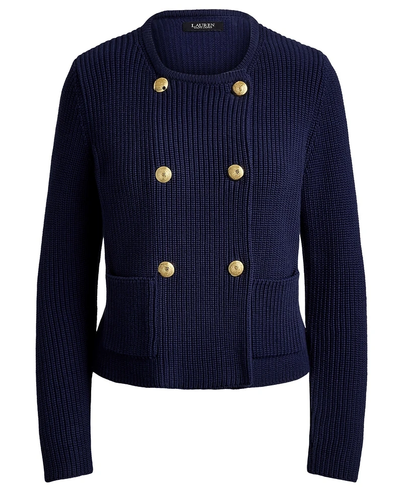 Lauren Ralph Petite Ranjan Double-Breasted Sweater Jacket